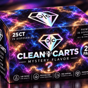 Clean Carts 25 CT Mystery Flavors 2G disposable vape box